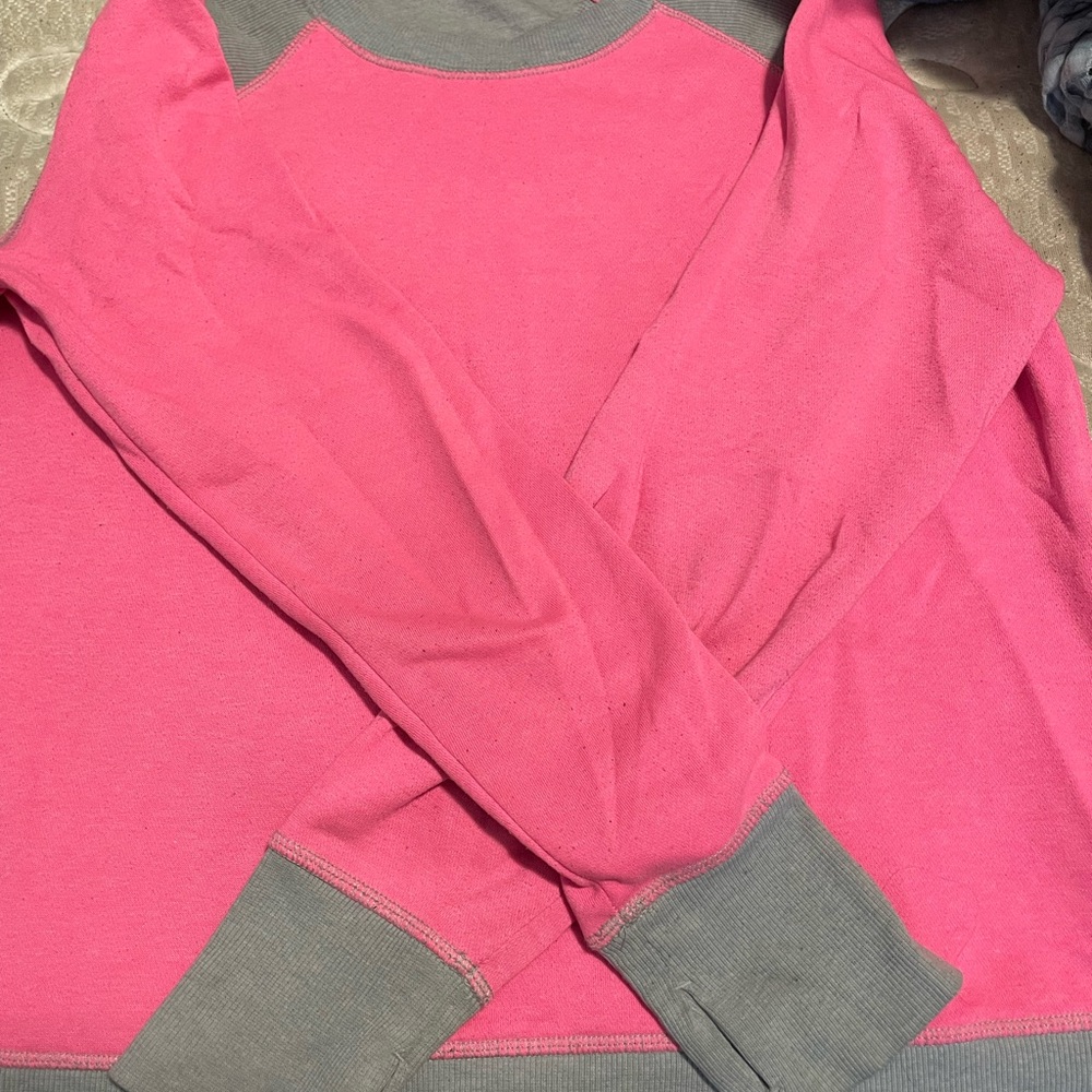 Pink and Gray Long Sleeve Top